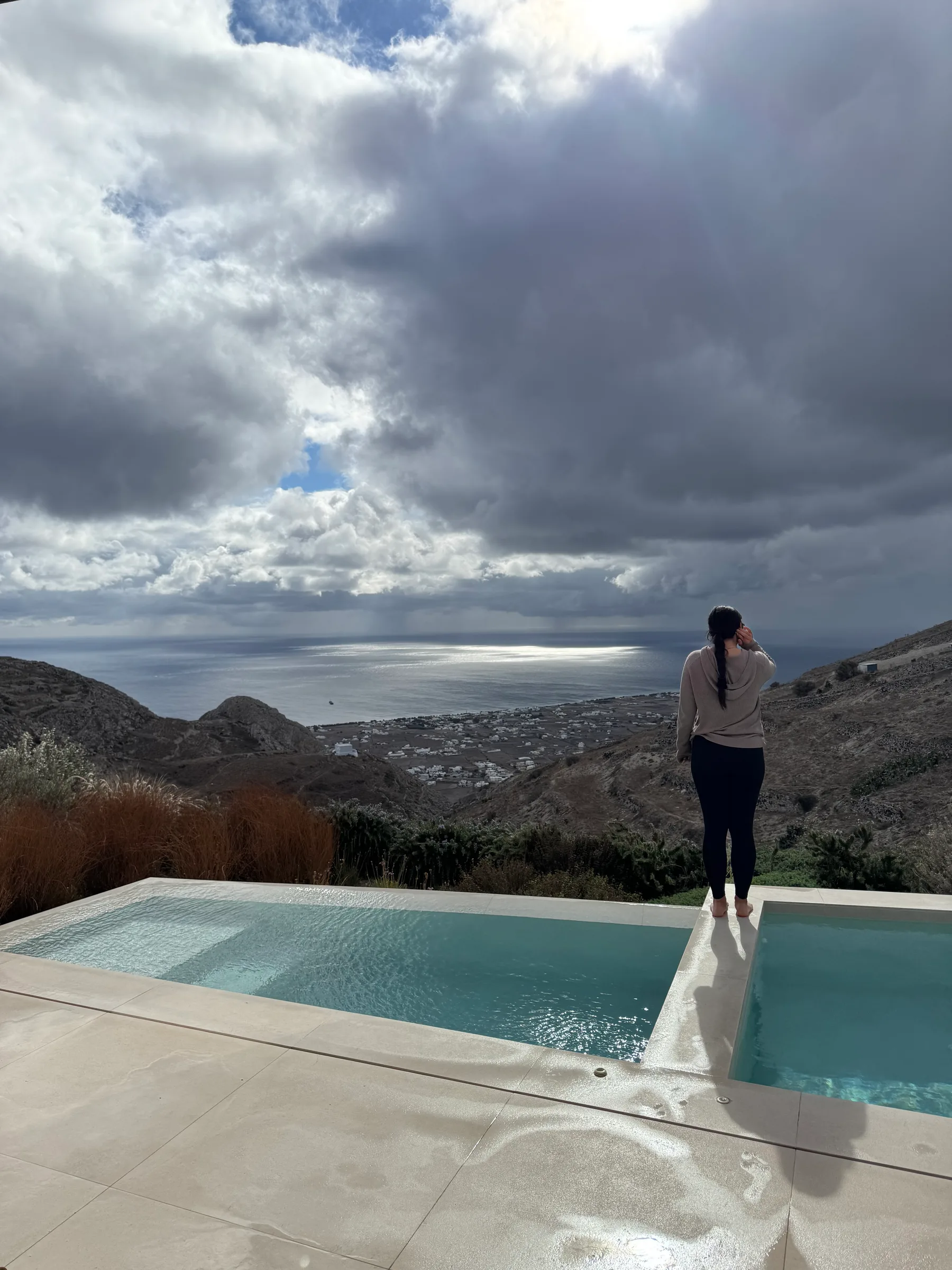 the pool view at Santorini Sky luxury resort